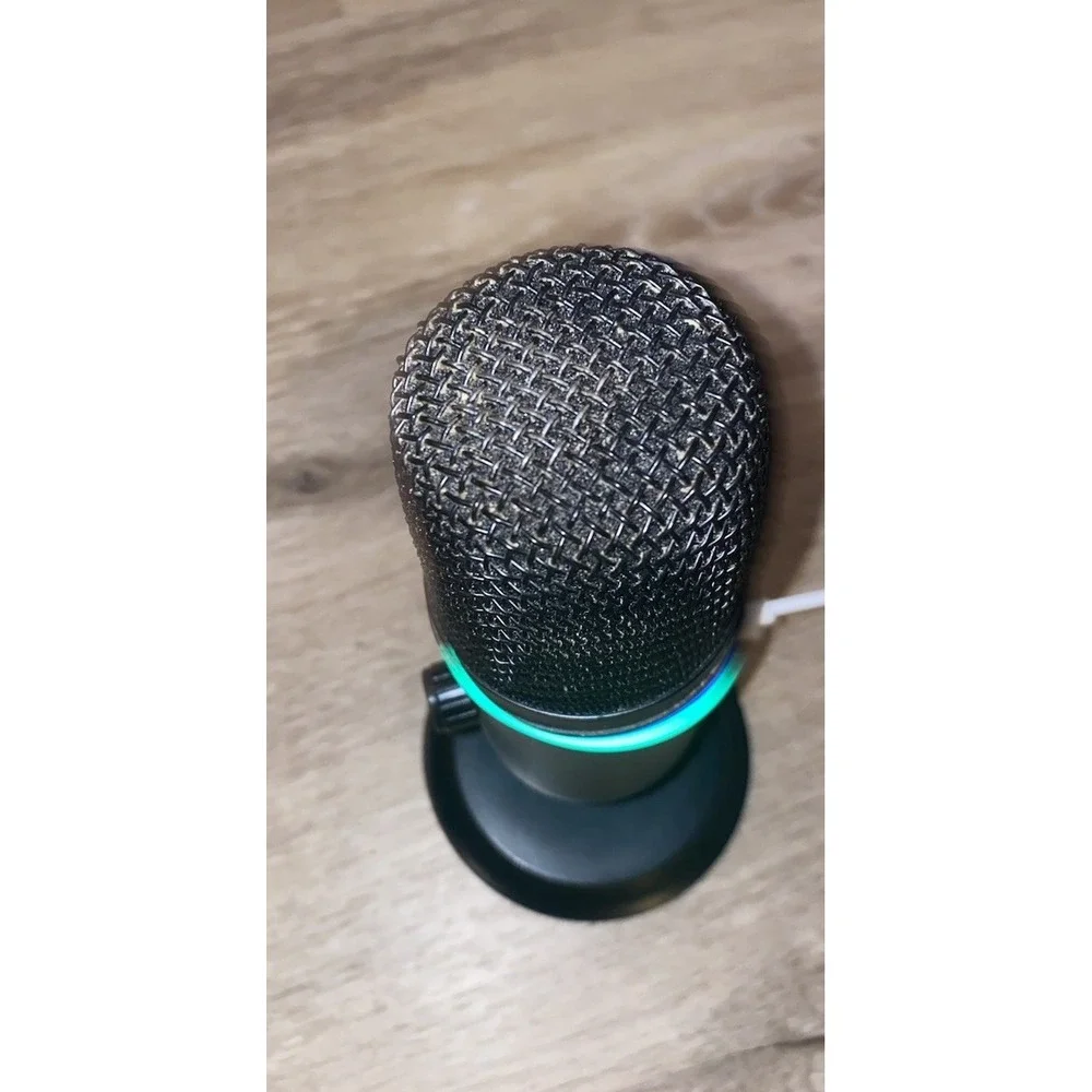 WMT Wired Microphone for Gaming PC Recording Streaming Black With Stand Attached